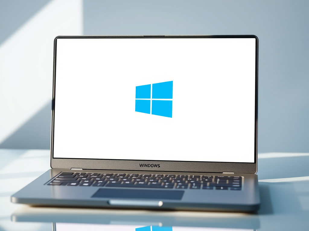 A detailed, layered illustration of a Windows operating system security architecture diagram displayed on a modern ultra-wide monitor, set atop a pristine white office desk. The diagram features interconnected shields, firewalls, and alert icons rendered in soft blues and grays, visually explaining defenses and vulnerabilities. The space features minimalist decor and clear surfaces, evoking structure and clarity. Overhead LED panel lights create a bright, evenly-lit environment, eliminating harsh shadows and providing crisp visibility for every graphic detail. The image is shot from a slightly elevated angle, using balanced framing to keep the focus on the screen, and embodies a polished photographic style suited for executive-level presentations.